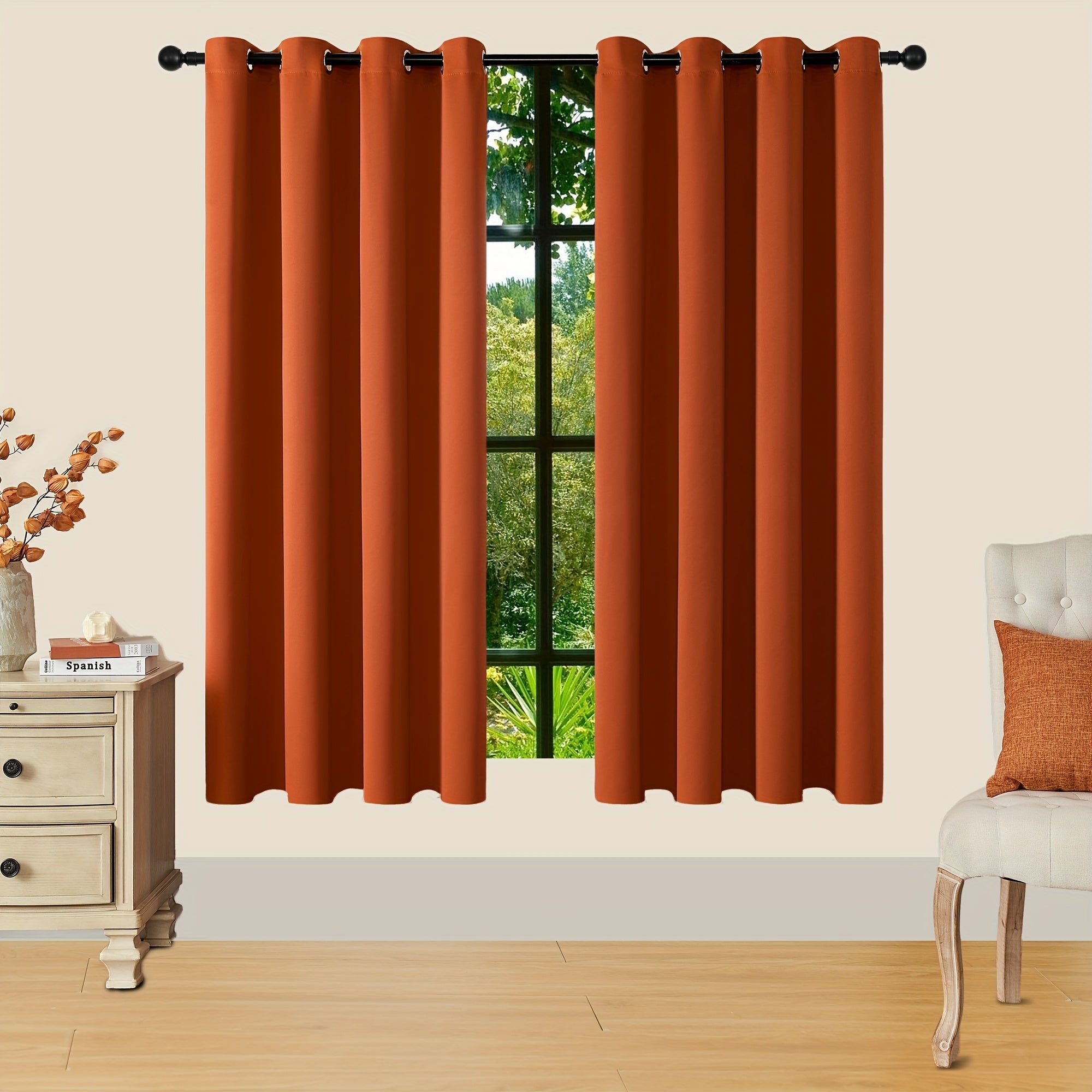 Verduisterende Gordijnen - 2 Stuks Moderne Polyester Gordijnen met Thermische Isolatie en Oogjes
