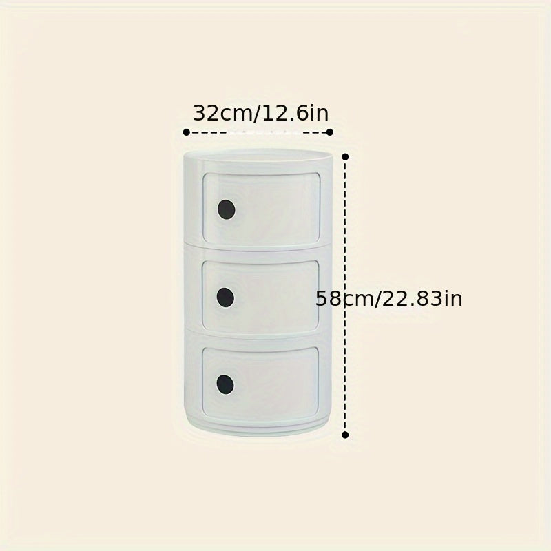 Mesa de Cabeceira Redonda – Móvel de Arrumação Branco