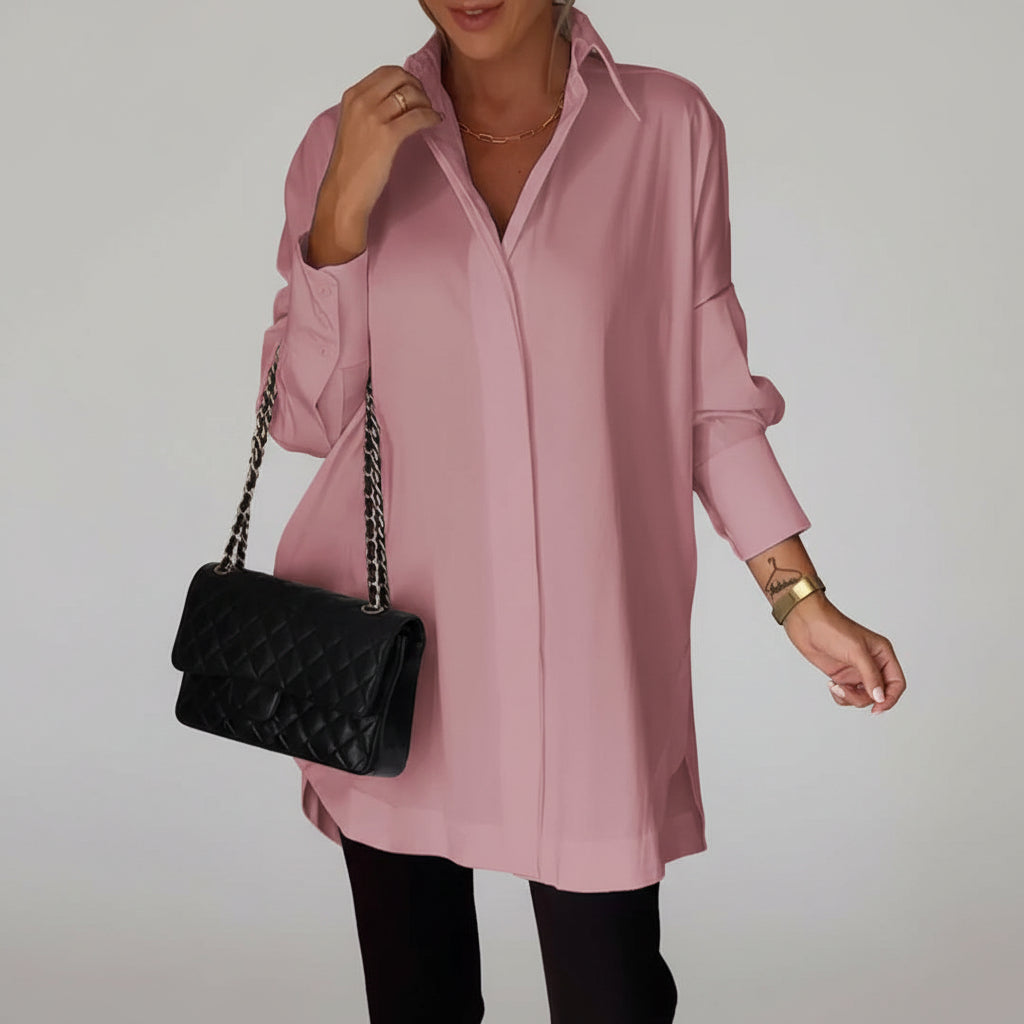 Long Polo Blouse Women Breathable Stylish Every Day