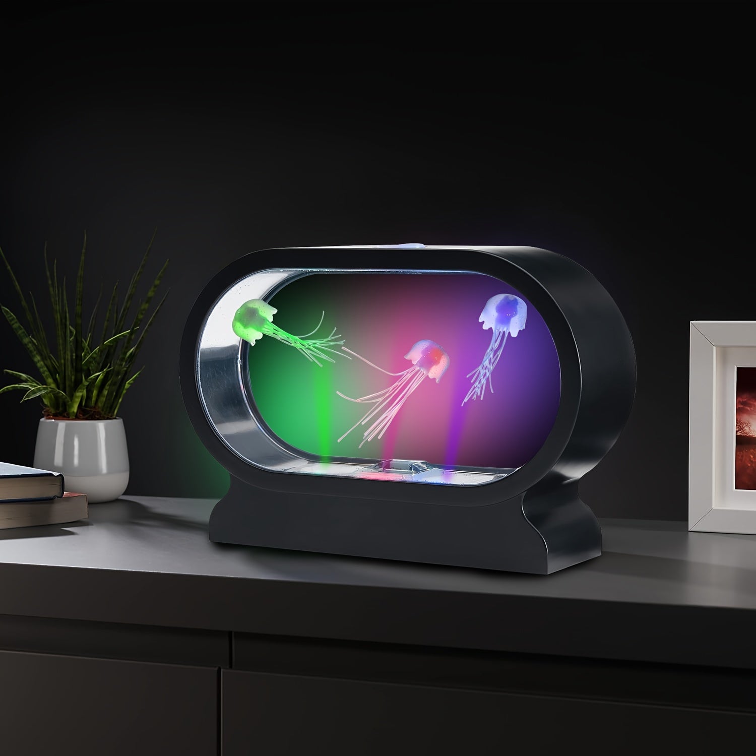 LumiJelly - LED Jellyfish Table Lamp, 3-Color Simulation Aquarium Night Light, Battery Powered, Decorative Light