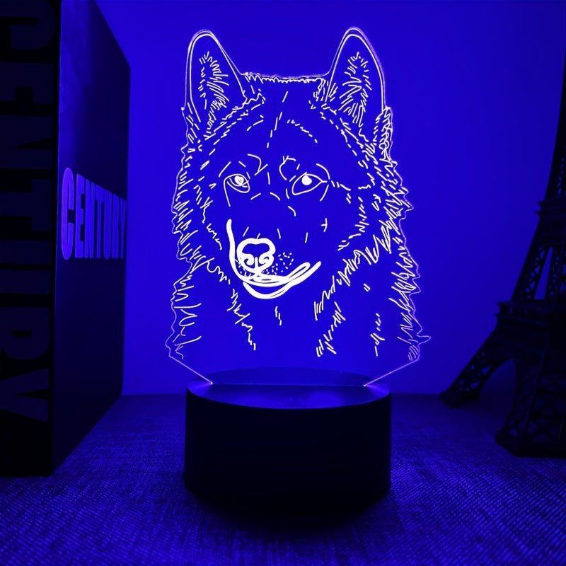 WolfLight - 3D Night Light with Touch Control and Black Base