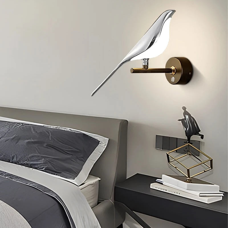 WingSpan - Candeeiro de Parede Vogel giratório 360° – Iluminação Elegante e Divertida para Casa