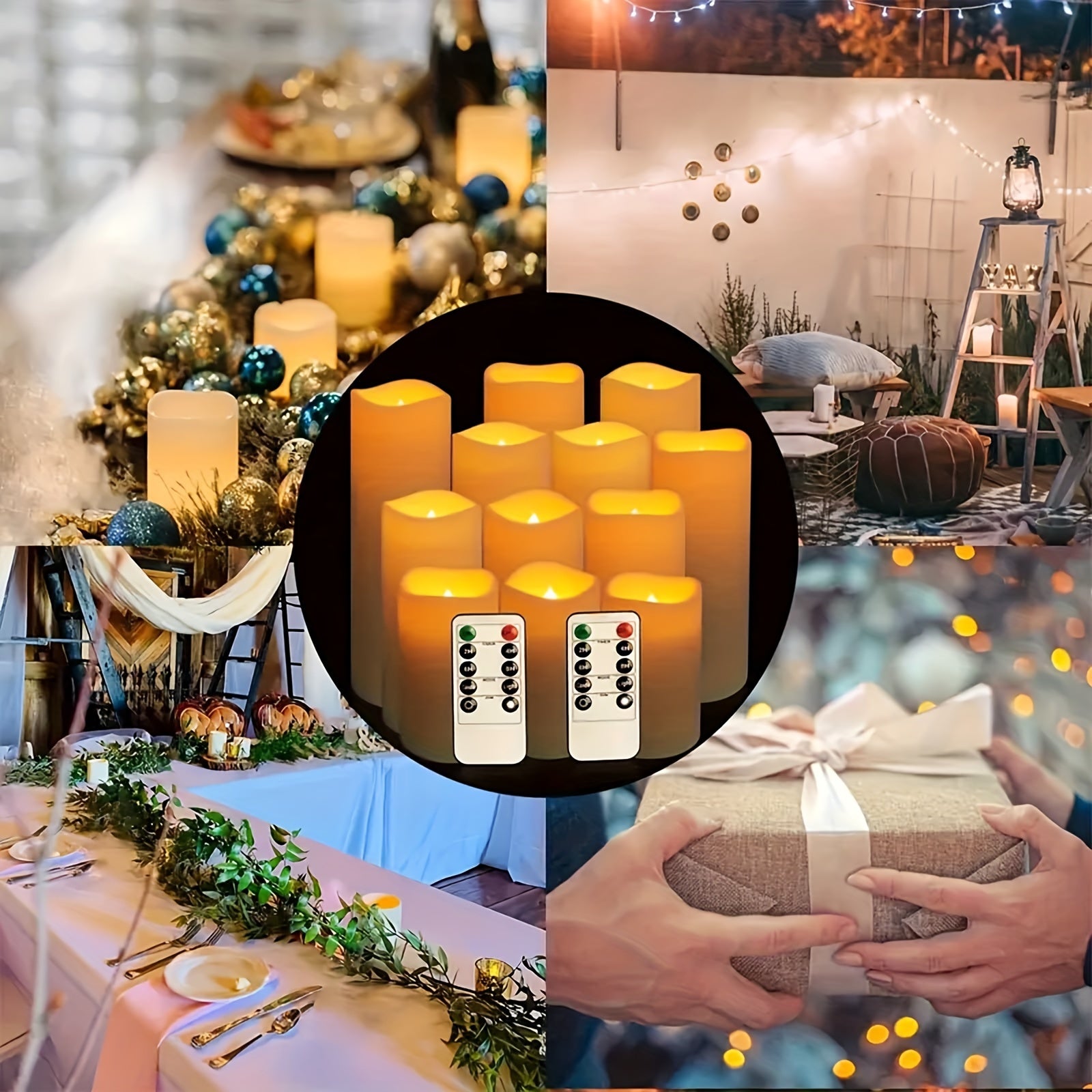 12 LED Candele Impermeabili Color Avorio - Candele Senza Fiamma con Timer e Telecomando