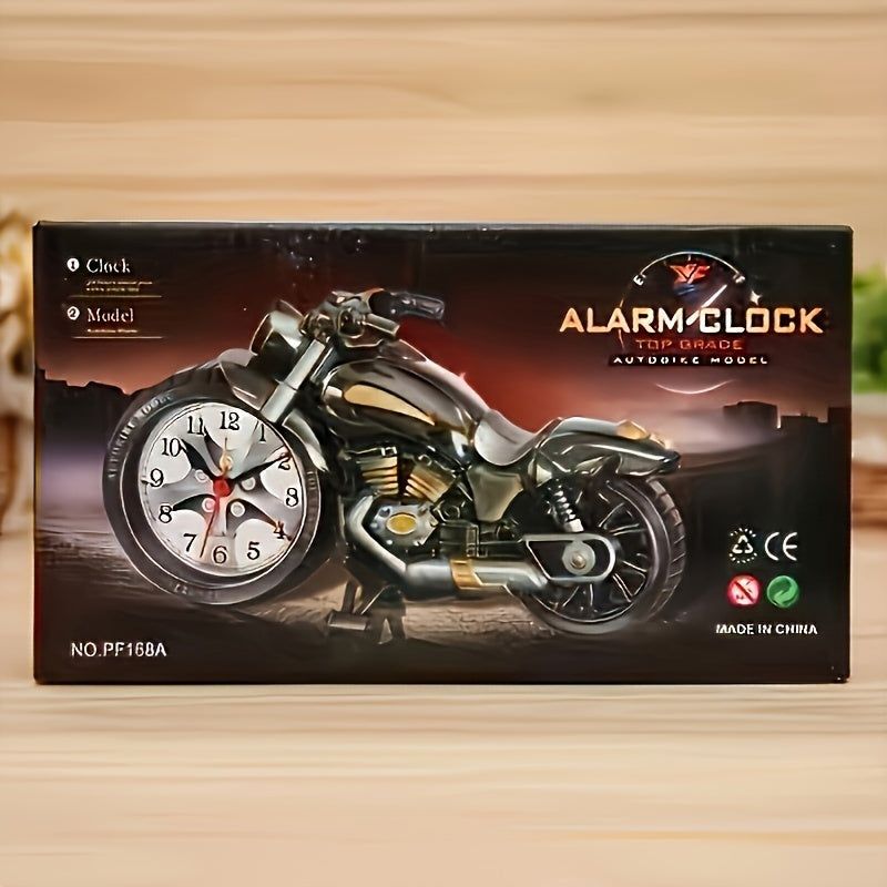 MotoClock - Reloj despertador de motocicleta de dibujos animados con mecanismo de cuarzo suizo