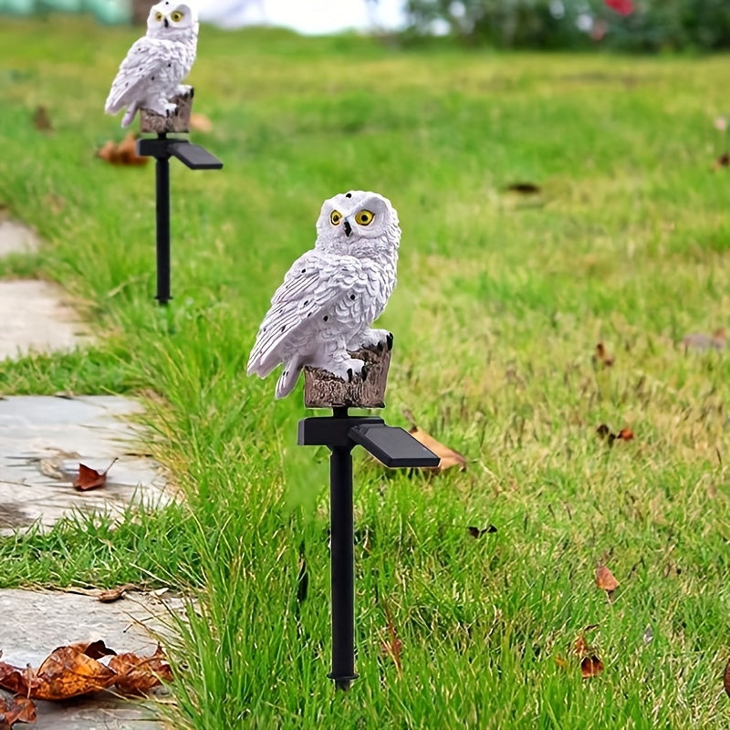 SolarOwl - Lâmpada Solar LED para Relvado, Decoração de Jardim com Design em Resina