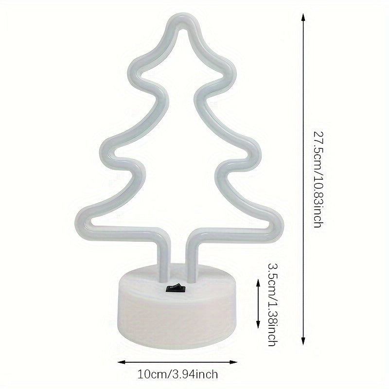 FestiveGlow - LED Neon Christmas Tree Lamp, USB/Battery Dual Power