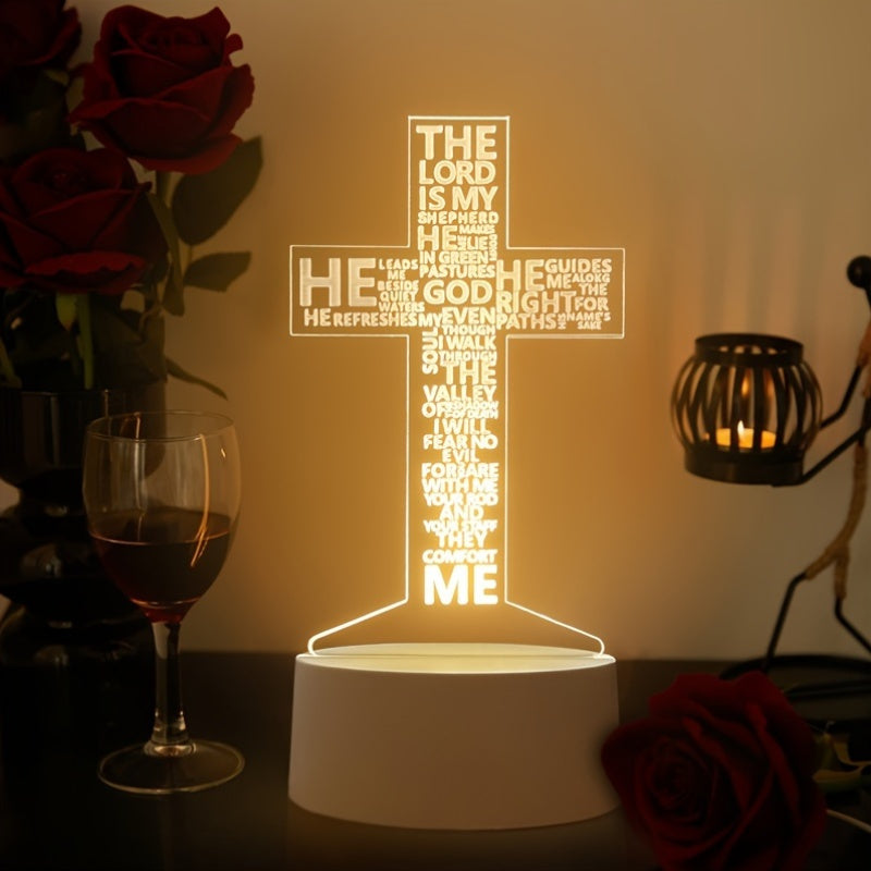 KruisLicht - Lampada Notturna 3D LED in Acrilico Alimentata via USB