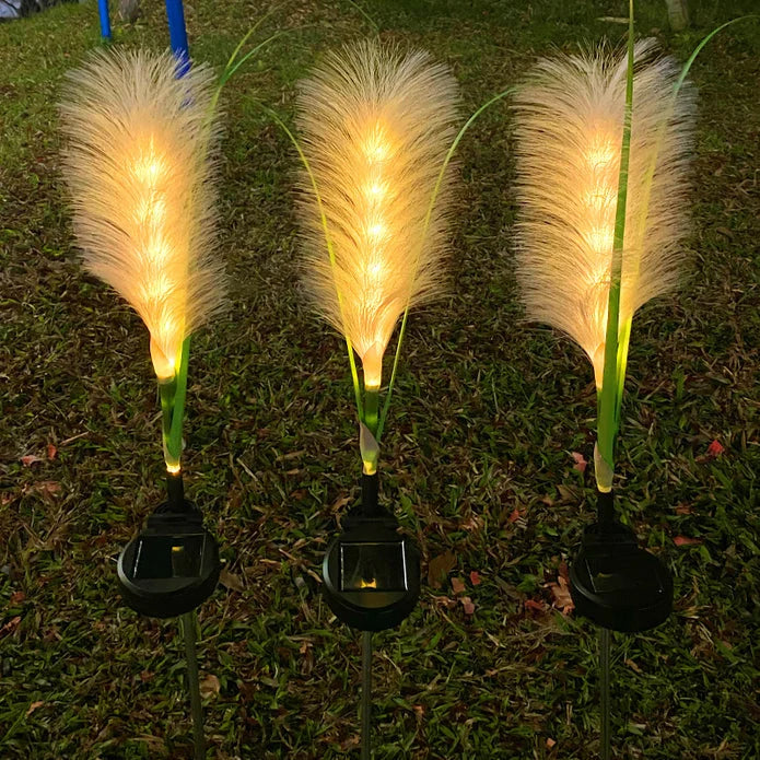 Iluminação de Jardim Exterior Solar em Junco Decorativa