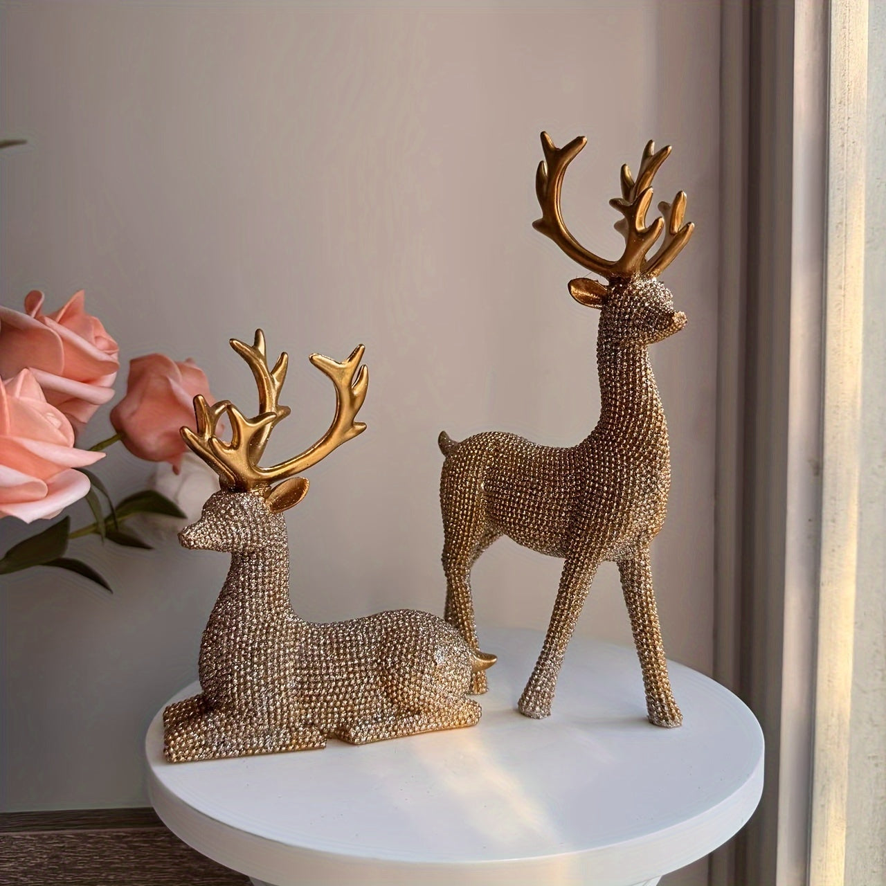 KerstRendier - Set di 2 Figurine di Renna per Interno ed Esterno