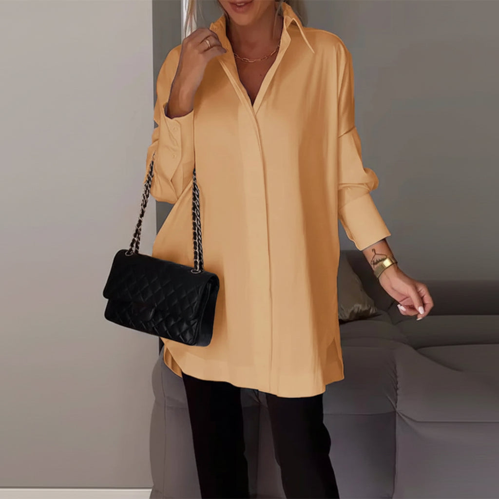 Long Polo Blouse Women Breathable Stylish Every Day