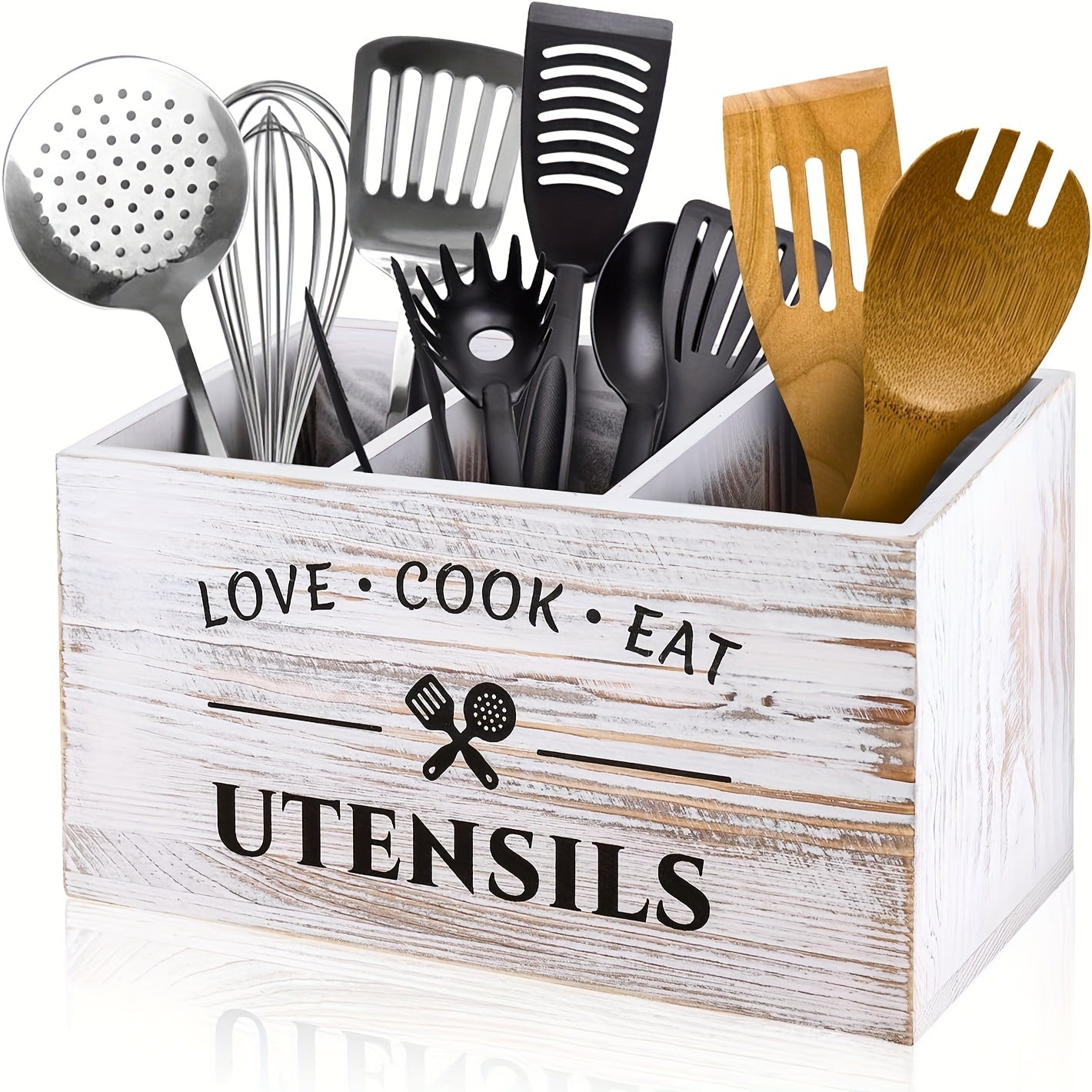 Caixa de Arrumação para Talheres de Madeira – Com Compartimentos para Cozinha, Quarto e Escritório