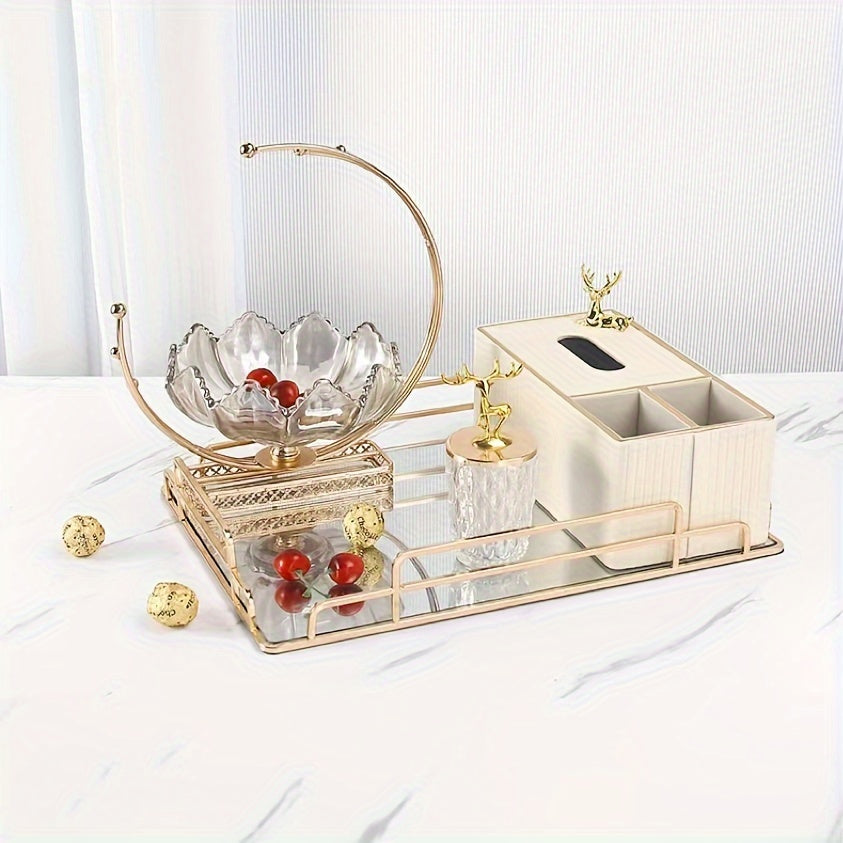 MoonServe - Fruteira Metálica Lunar - Obra de Arte Geométrica Feita à Mão