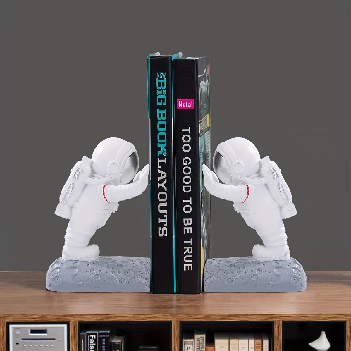 SpaceHold - 2 unidades de Suportes para Livros de Astronauta para Livros Pesados