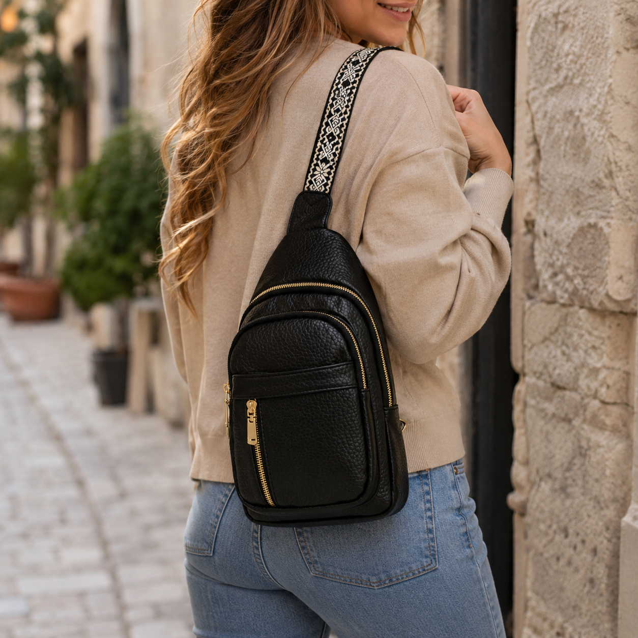 Borsa Tracolla Antifurto Viaggio Tasche Regolabile - Image 1