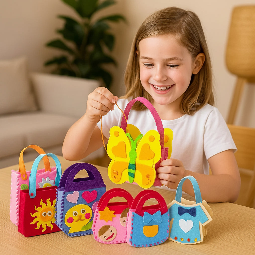 Borse in Feltro Sicure Kit Creativo Per Bambini Maniglie ֆ - Image 6