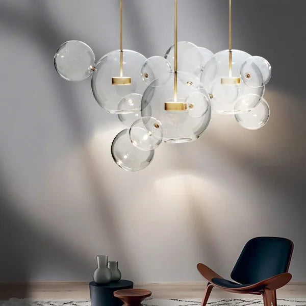 SphereGlow - Modern Glass Pendant Lamp for Living Room and Dining Room
