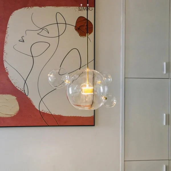 SphereGlow - Modern Glass Pendant Lamp for Living Room and Dining Room