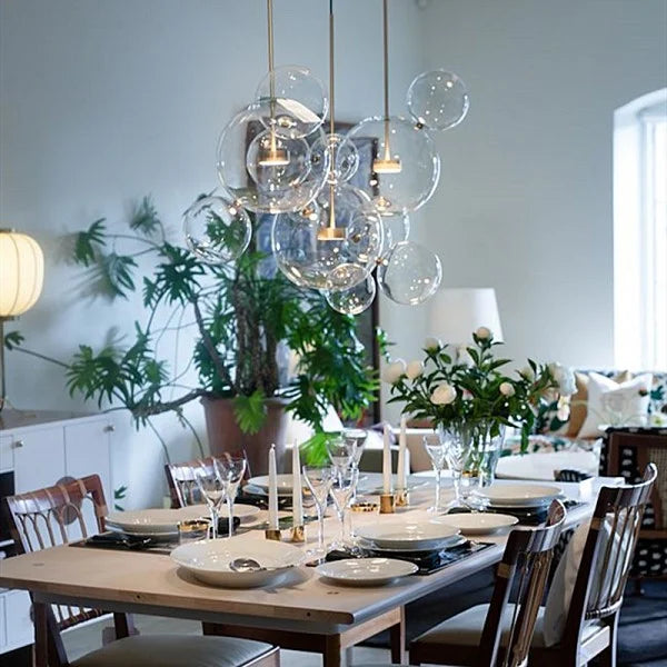 SphereGlow - Modern Glass Pendant Lamp for Living Room and Dining Room
