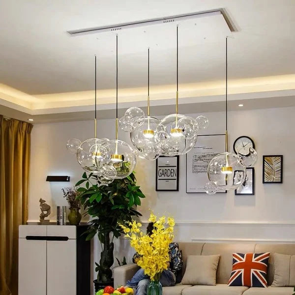 SphereGlow - Modern Glass Pendant Lamp for Living Room and Dining Room