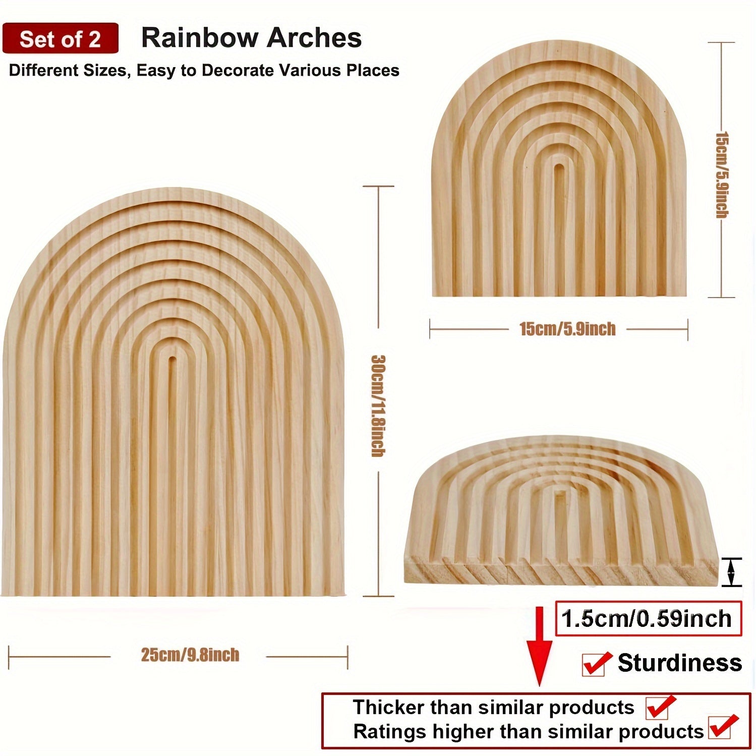 BohoShelf - Rainbow Wall Shelf Ornament - Set of Two
