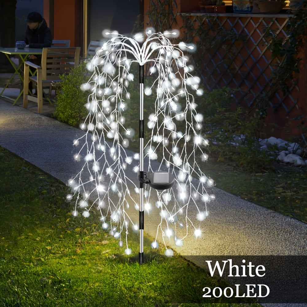 SolarGlimmer - Lámpara de jardín LED de fuegos artificiales con energía solar y 8 modos de luz