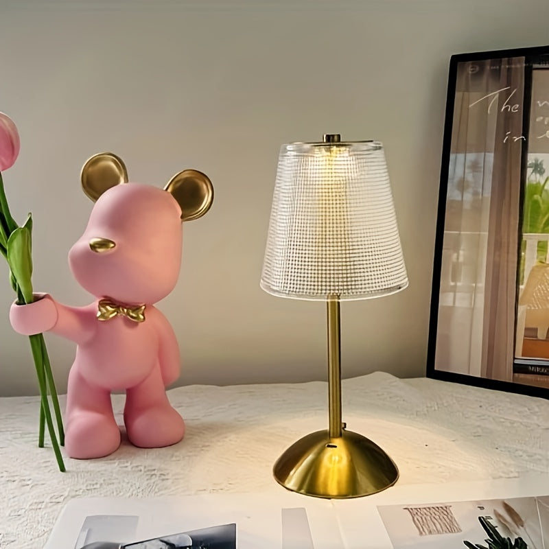 CrystalLux - Three-Color LED Table Lamp with Luxury Crystal Design and Touch Switch