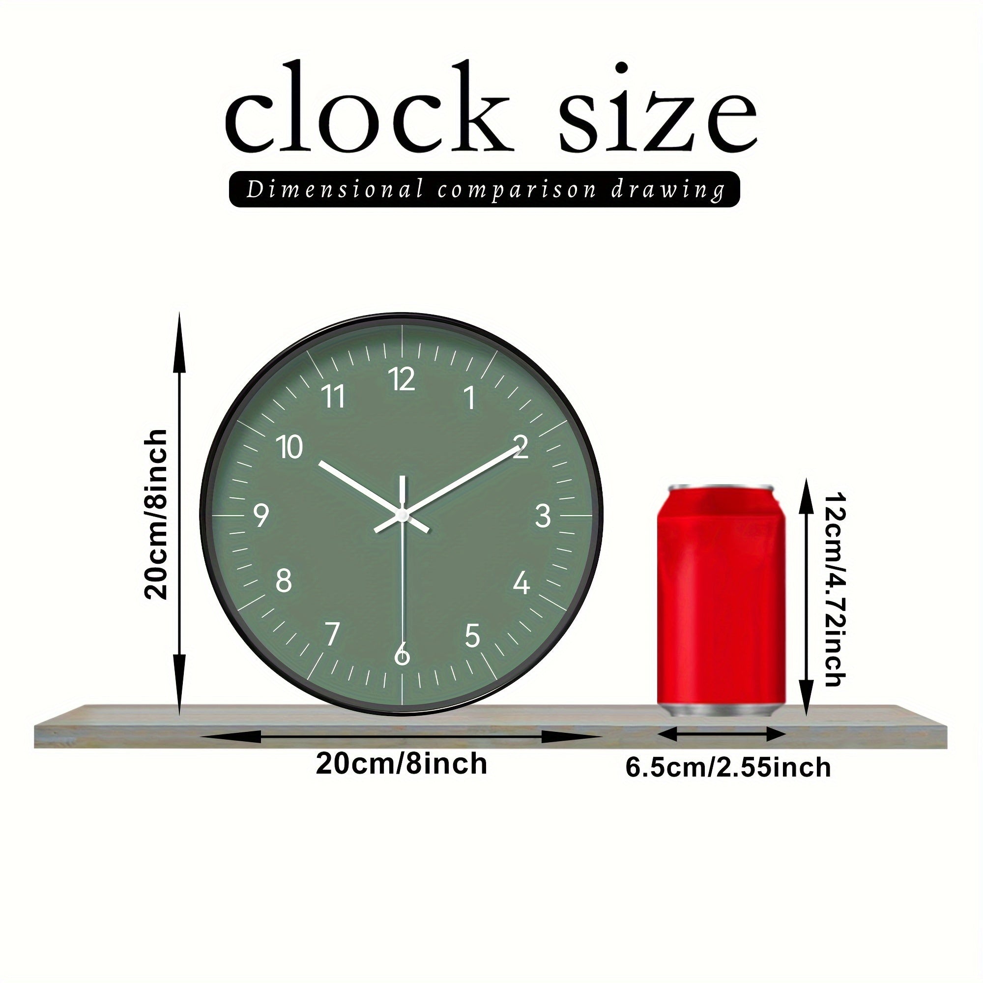 FantasyTime - Modern Silent Wall Clock, 20 cm