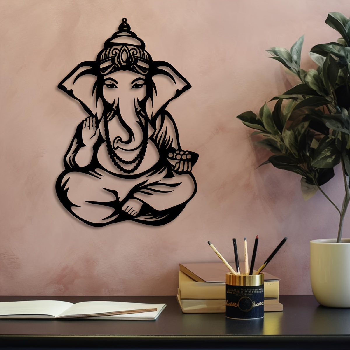 GaneshaDecor - IJzeren Ganesha Muurkunst