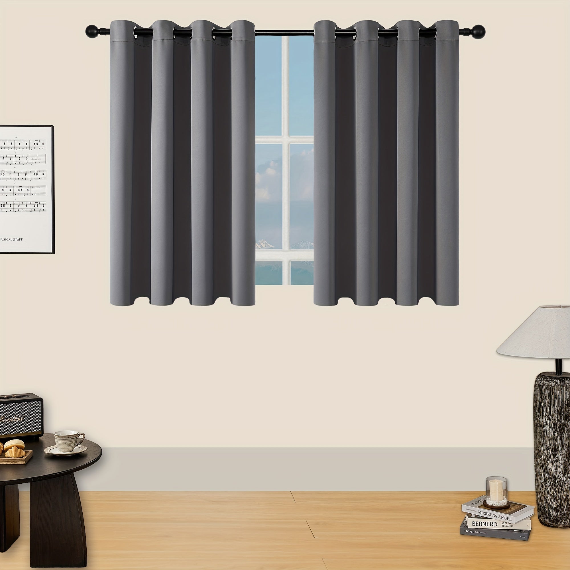 Verduisterende Gordijnen - 2 Stuks Moderne Polyester Gordijnen met Thermische Isolatie en Oogjes