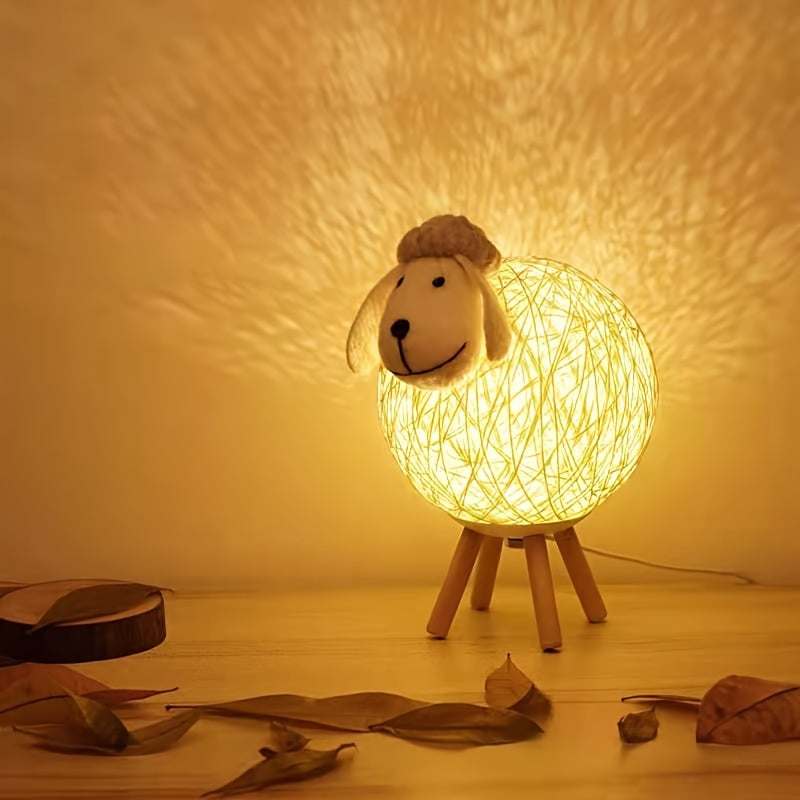 SheepGlow - Charming Sheep-Shaped USB Night Light, Dimmable and Adjustable