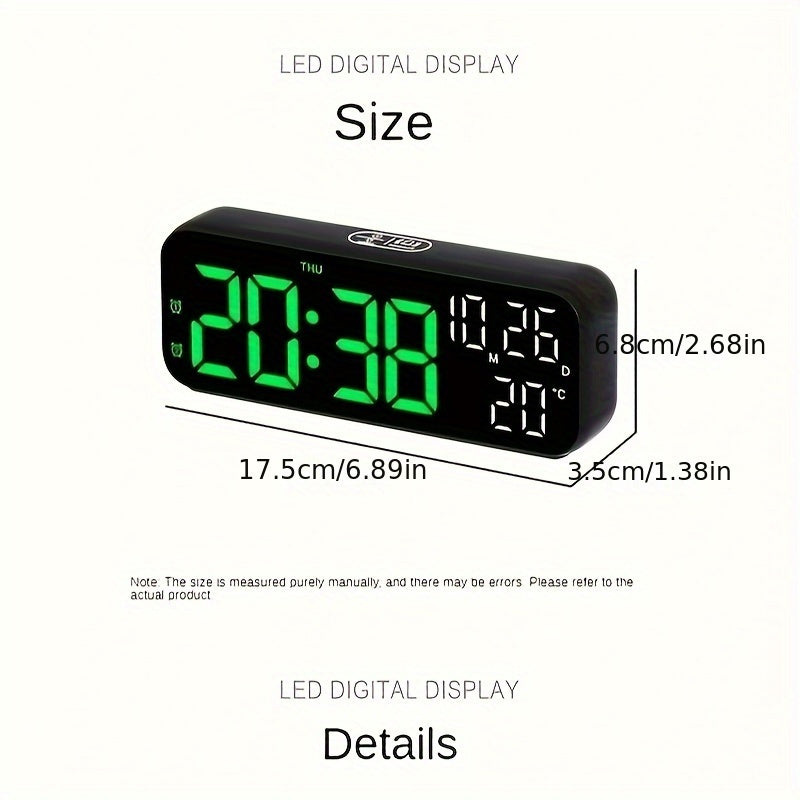 DeskTime - Orologio da tavolo digitale USB con visualizzazione di data e temperatura