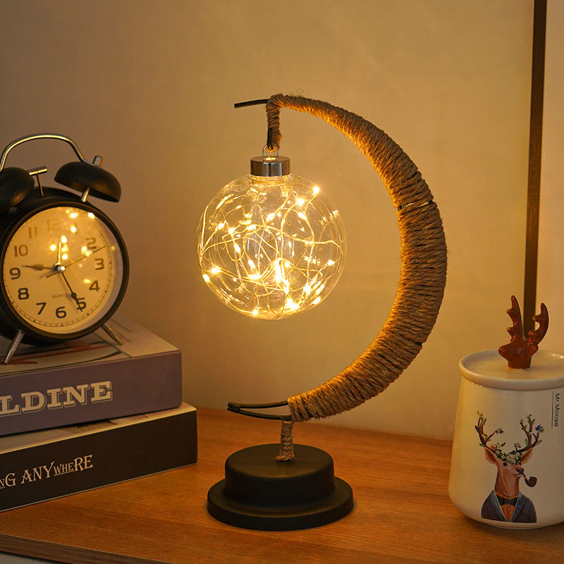 MoonLight - Wrought Iron LED Table Lamp With Decorative Desk Lamp Design