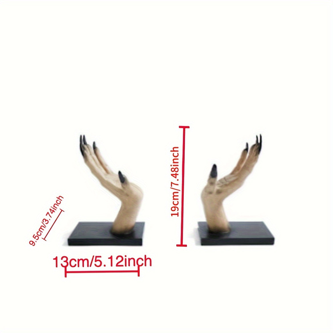 DemonHand - 2-piece Set Resin Bookends for Indoor/Outdoor Decoration