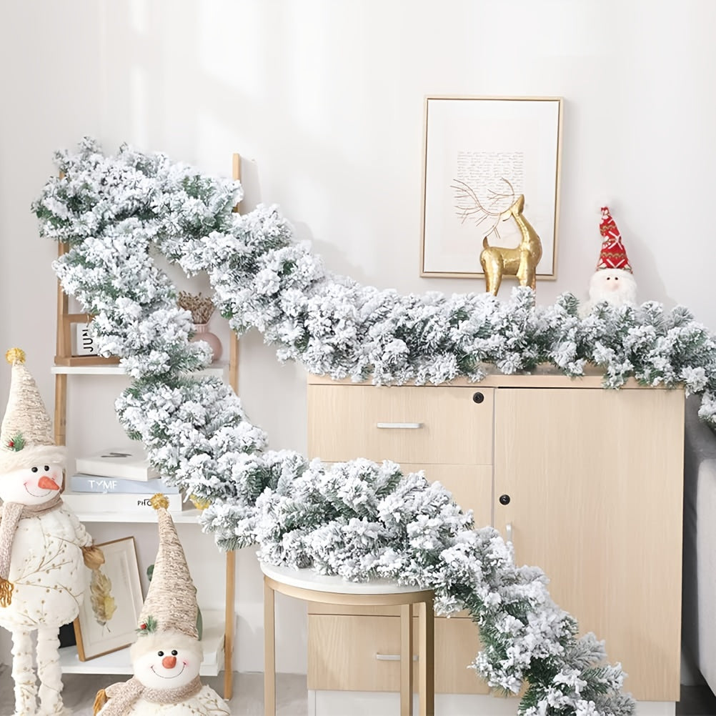FrostyGarland - 1 pezzo, 274,32 cm ghirlanda di fiocchi di neve per decorazioni natalizie