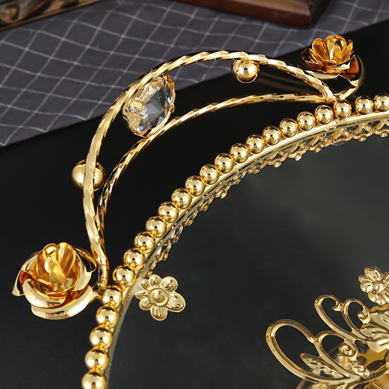 GlasElegance - Glass Fruit Bowl with Polished Metal Finish