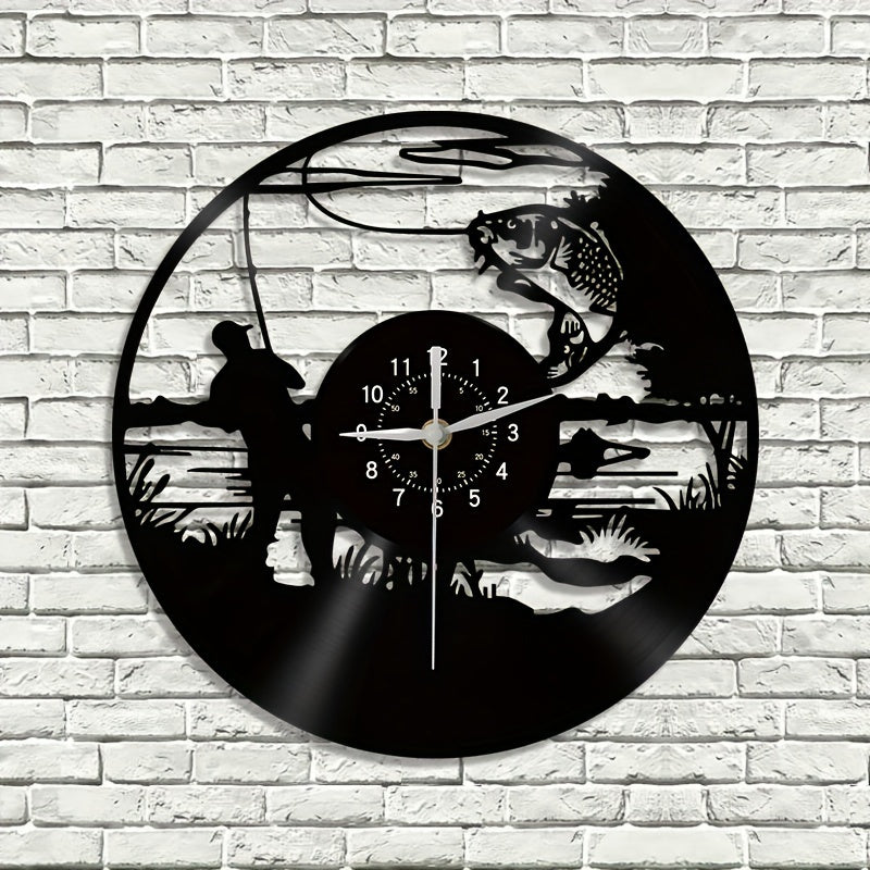 VinylCatch - Vintage Fishing Wall Clock