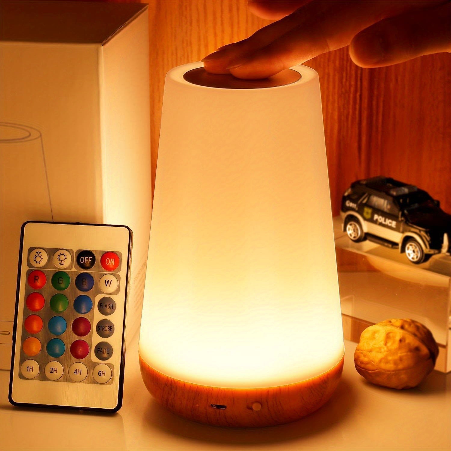 SpaceGlow - Rechargeable LED Night Light with Remote Control and Timer