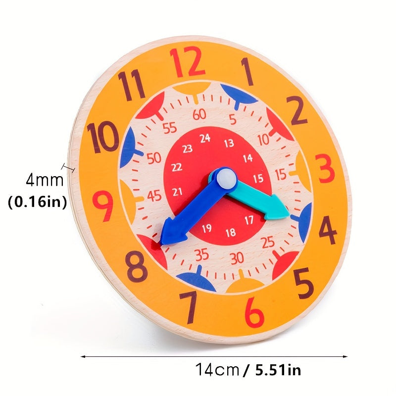 Orologio Educativo in Legno - Orologio Giocattolo per Bambini per Imparare l'Ora, Perfetto per Regali di Natale e Halloween