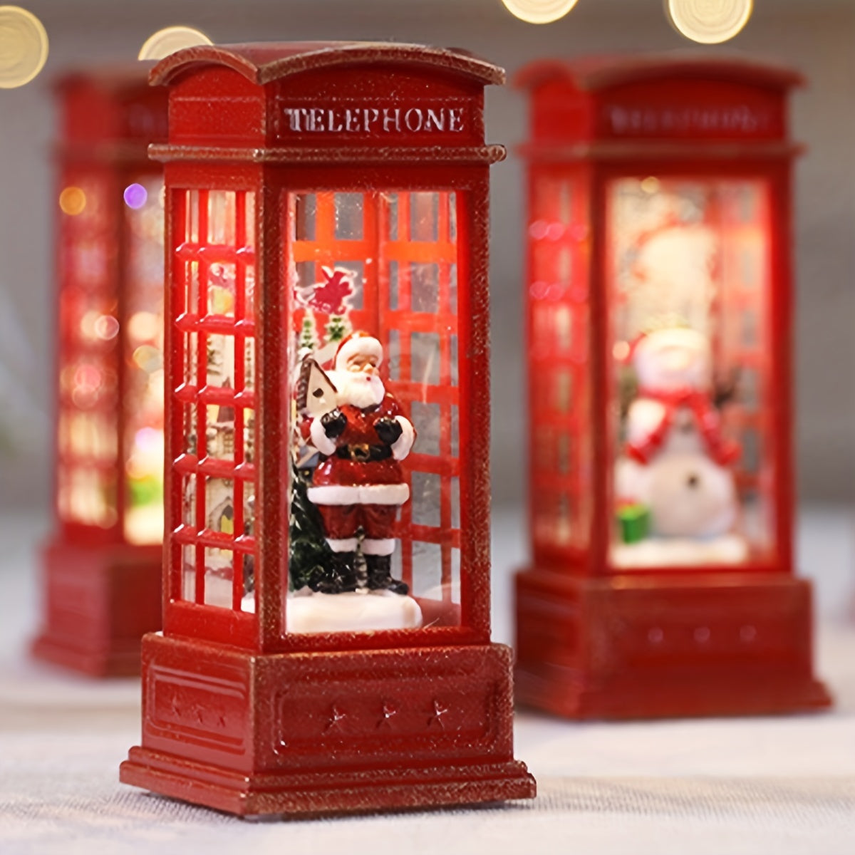 Christmas Phone - Decorative Christmas Phone Booth with Light