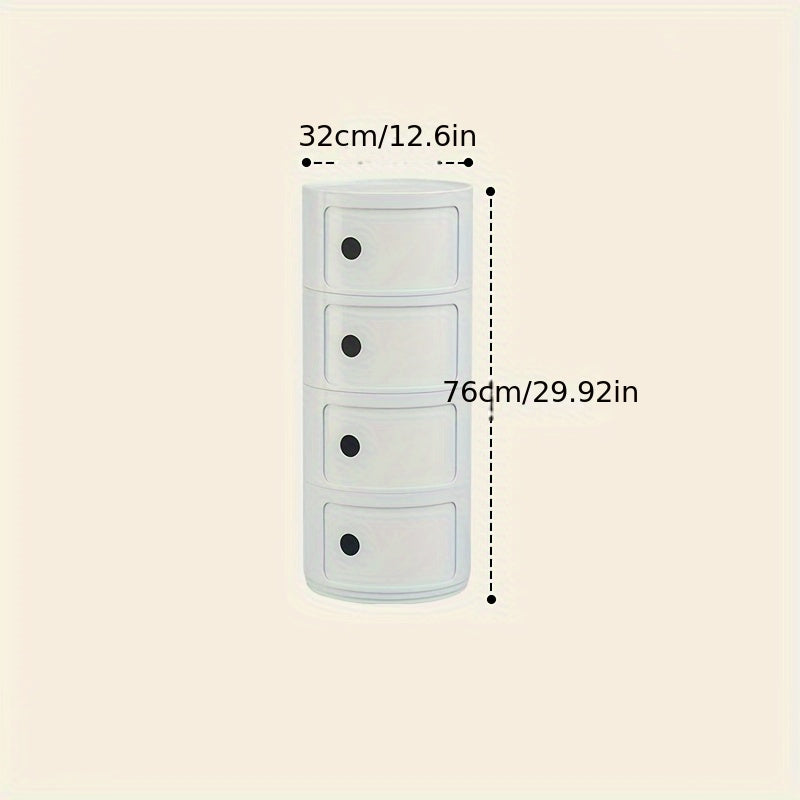 Mesa de Cabeceira Redonda – Móvel de Arrumação Branco