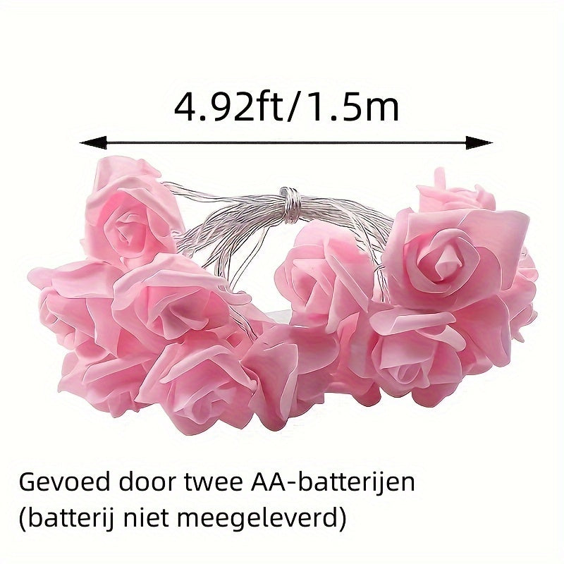 BloomLights - Catena Luminosa a LED Fiore di Rosa