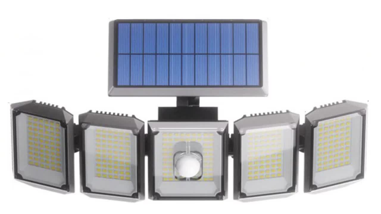 SolarGuard - Solar Energy 5 Heads 300 LED Outdoor Lamp with Motion Sensor