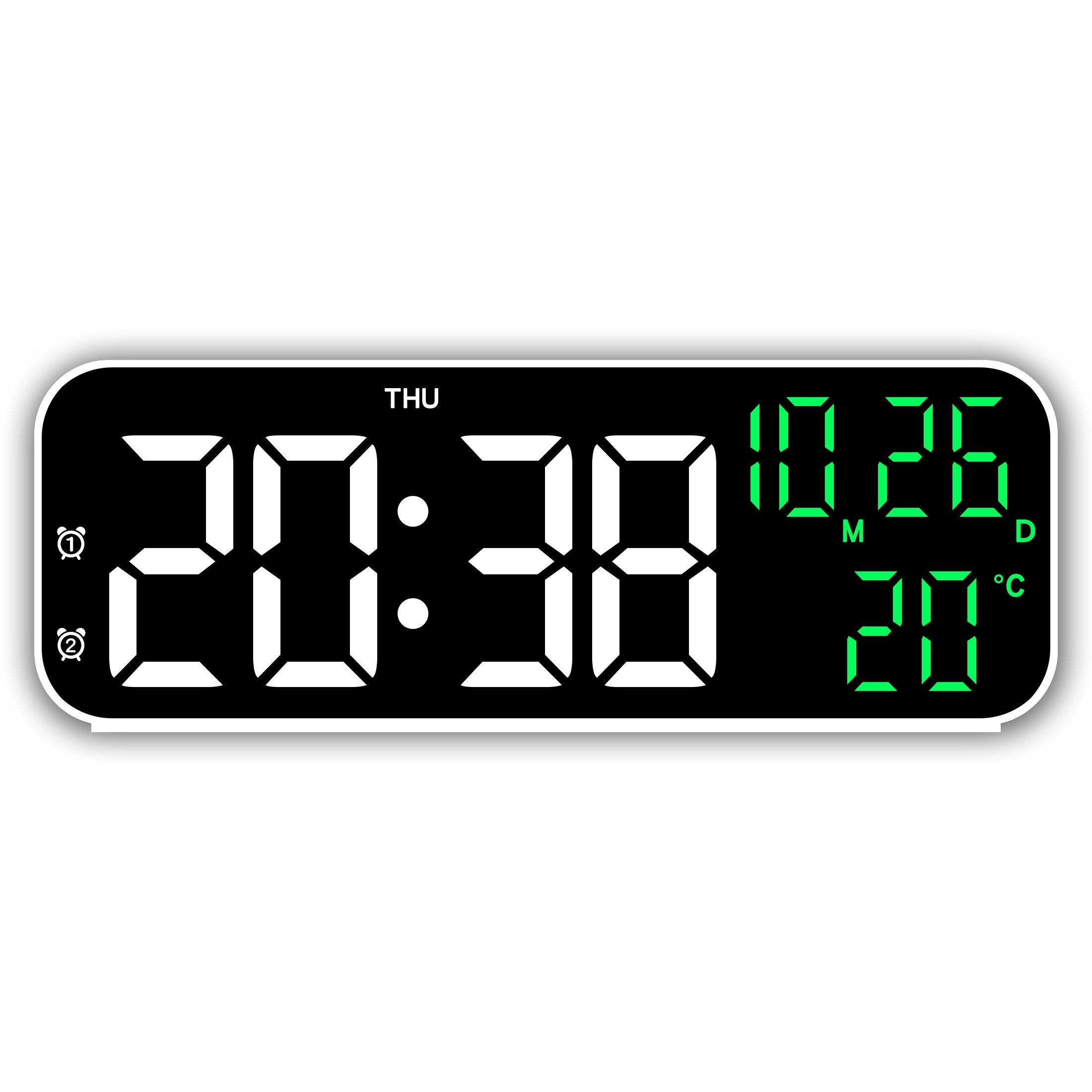 DeskTime - Orologio da tavolo digitale USB con visualizzazione di data e temperatura