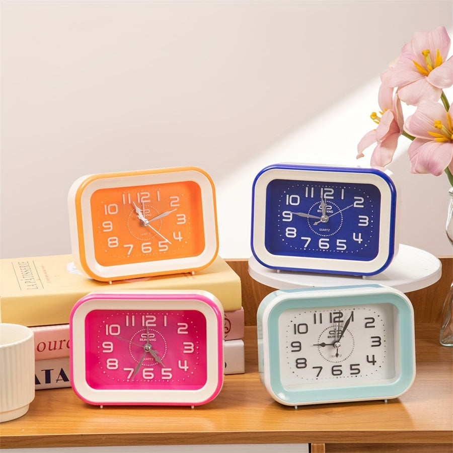TimeCharm - Sveglia Rettangolare Classica con Design Color Caramella