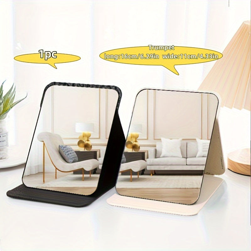 Espejo de Maquillaje Portátil Plegable – HD, Modelo de Mesa, Ideal para Mujeres y Niñas, Sin Batería
