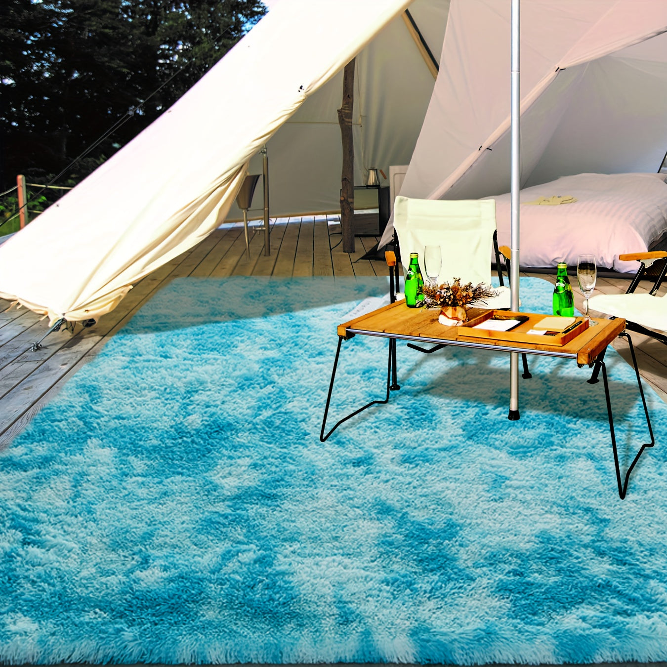 Morbido tappeto tie-dye – Confortevole per campeggio, terrazza e decorazione d'interni