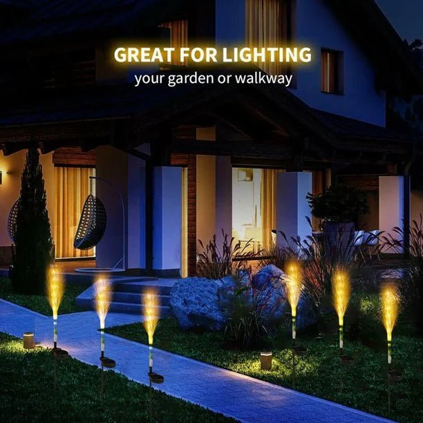 Iluminação de Jardim Exterior Solar em Junco Decorativa