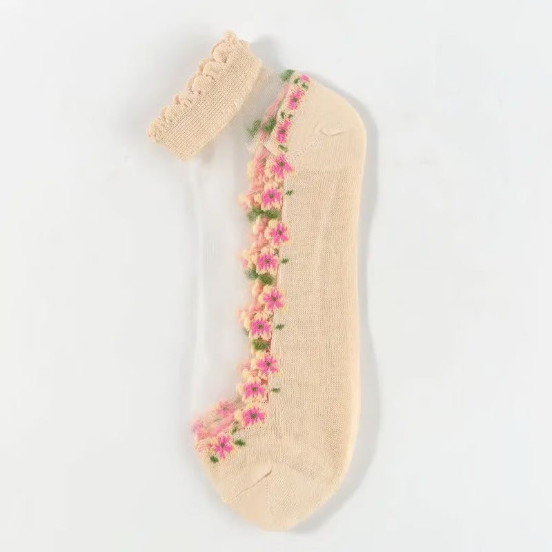 Calzini Eleganti Calzini In Pizzo Dettagli Fiori - Image 18