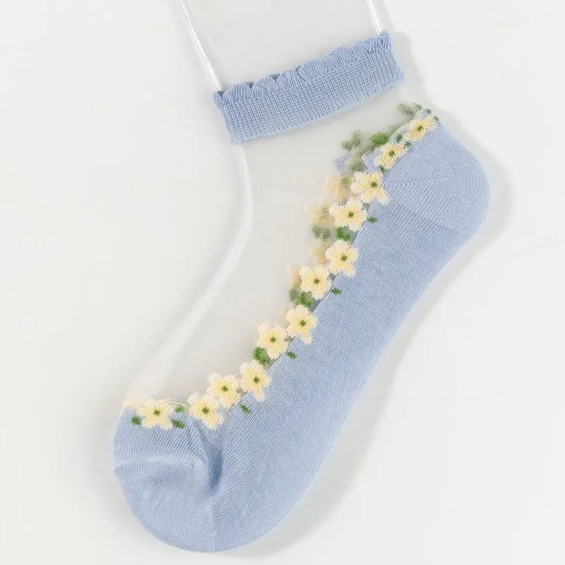 Calzini Eleganti Calzini In Pizzo Dettagli Fiori - Image 22
