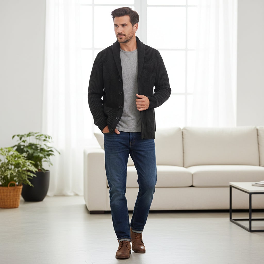 Cardigan Casual Maglia Bottoni - Image 3